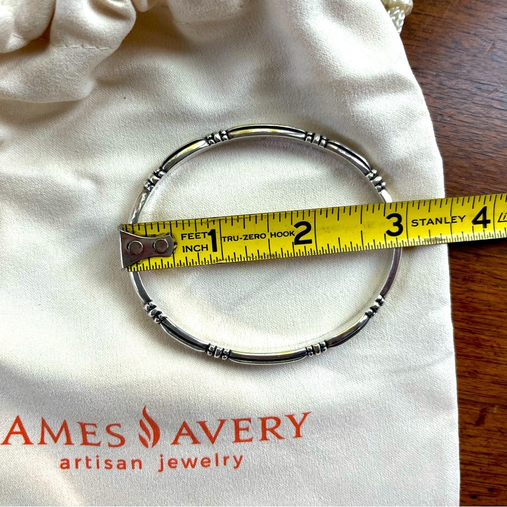 James Avery Retired 925 Sterling Silver Thatch Station Bangle Bracelet - Picture 4 of 7